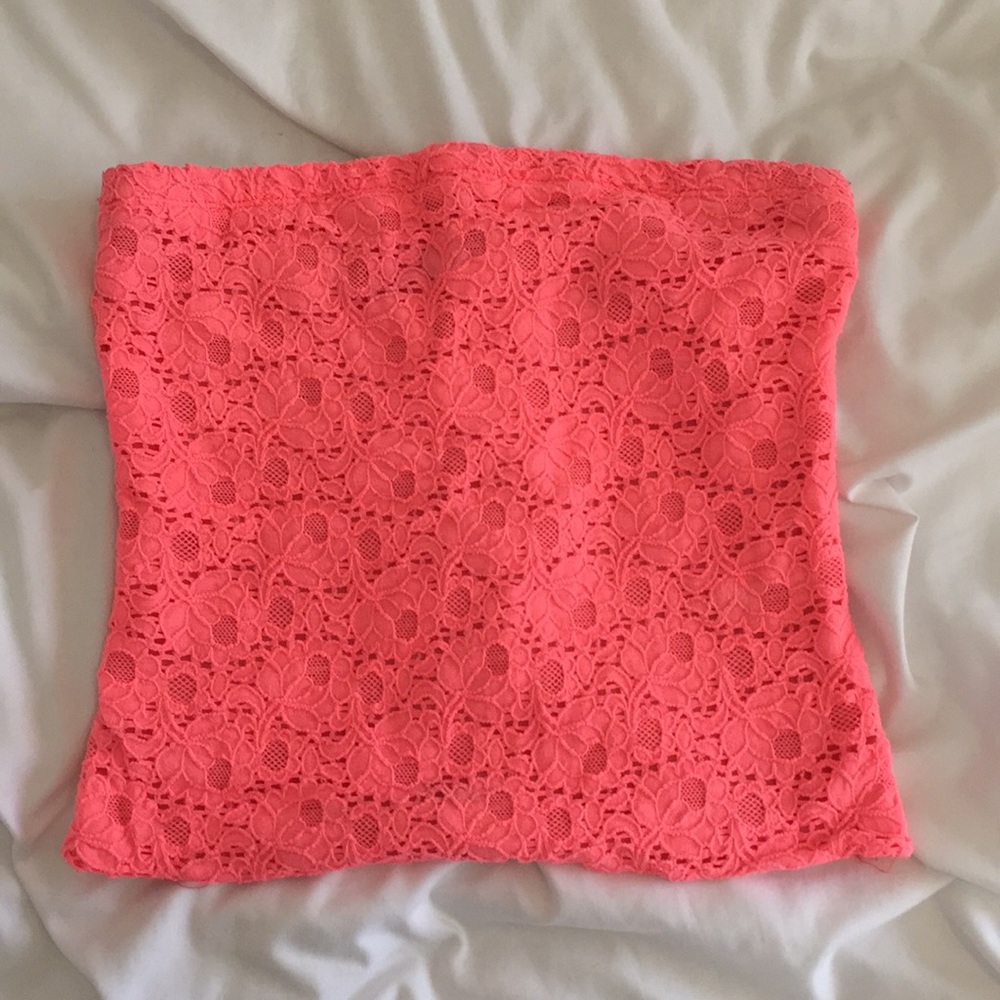 Bright orange coral tube top!